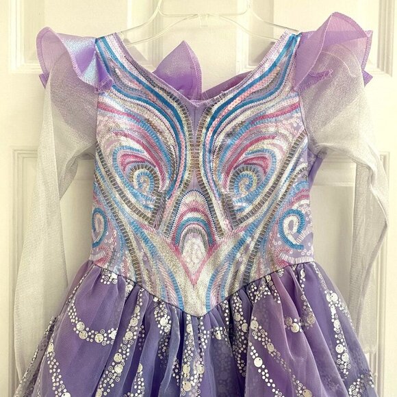 NBCUniversal Girls' Wicked Glinda Upland "For Good" Deluxe Costume Dress S/M/Lg - Picture 6 of 16